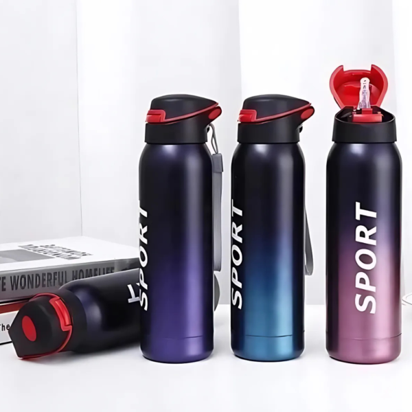 500ml Stainless Steel Double Wall Vacuum Flask with Straw – Sports Water Bottle - Image 6